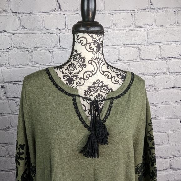 Style & Co Women's Stretch Knit Long Sleeve Stretch Knit Size 3x Tie Front Bb19 - Picture 2 of 10